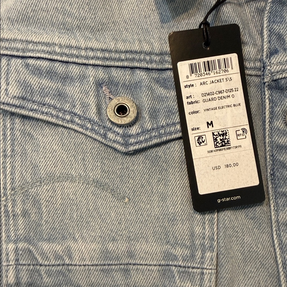 NWT G-Star ARC JACKET S/S IN VINTAGE ELECTRIC BLUE SIZE MED - Picture 5 of 7